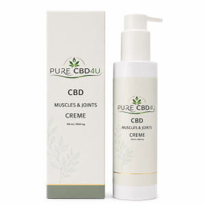 PURE CBD4U CBD Muscles & Joints Cream 150ml 1000mg with bottle and box on white background