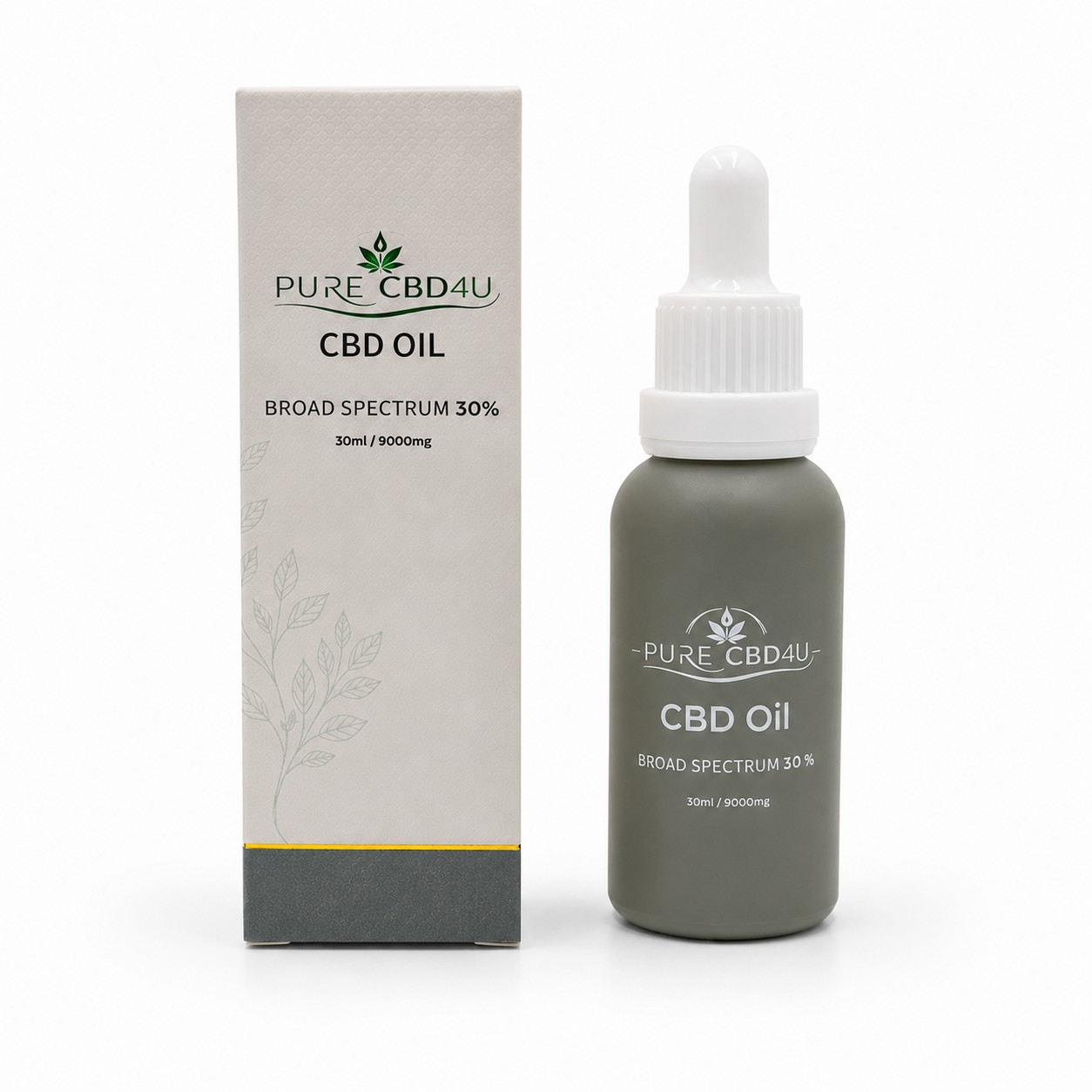 CBD Oil Broad Spectrum 30% 30ml THC Free by PURECBD4U
