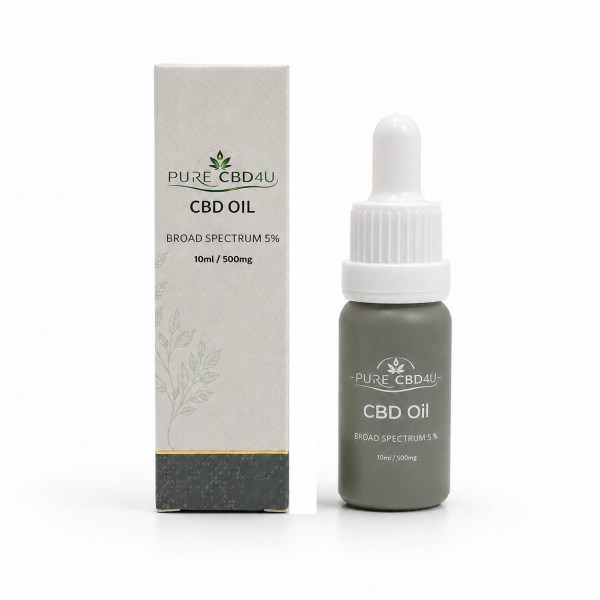 CBD Oil Broad Spectrum 5% 10ml THC Free by PURECBD4U