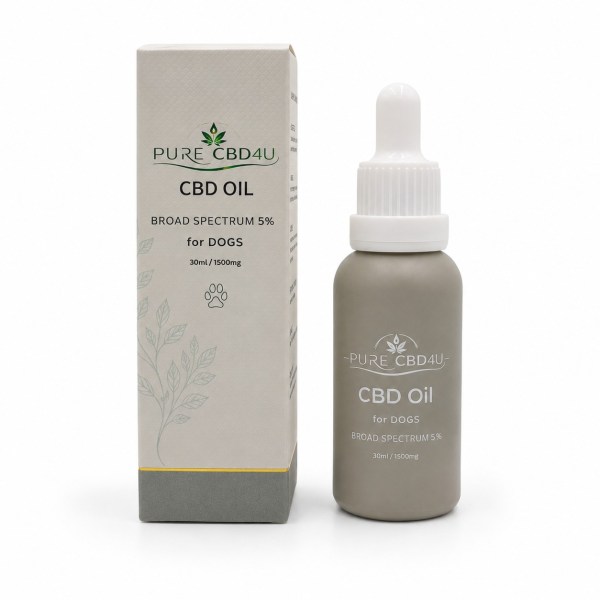 CBD Oil 5% for Dogs 30ml Broad Spectrum by PURECBD4U with salmon oil