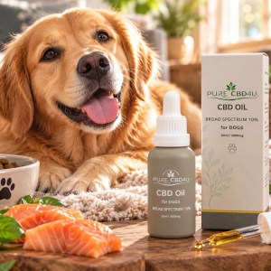 PureCBD4U CBD olie voor honden 10% broad spectrum met zalmolie – 30 ml