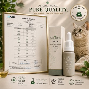 CBD Oil para Gatos 5% da Pure CBD4U com Certificado de Análise LabCore