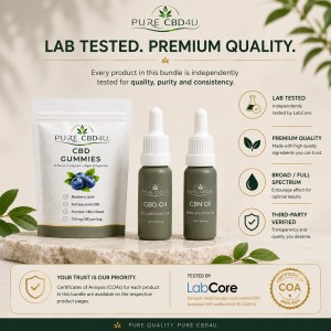 Premium relax and sleep CBD bundle trust photo with CBD oil, CBN oil and CBD gummies