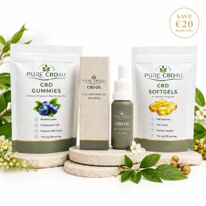 Daily Wellness Bundle with CBD Oil 10%, CBD Gummies and CBD Softgels by PURECBD4U